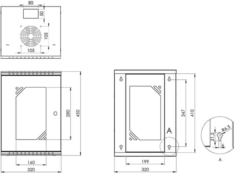 Direktronik Wall Rack 10" 9U Glass Door