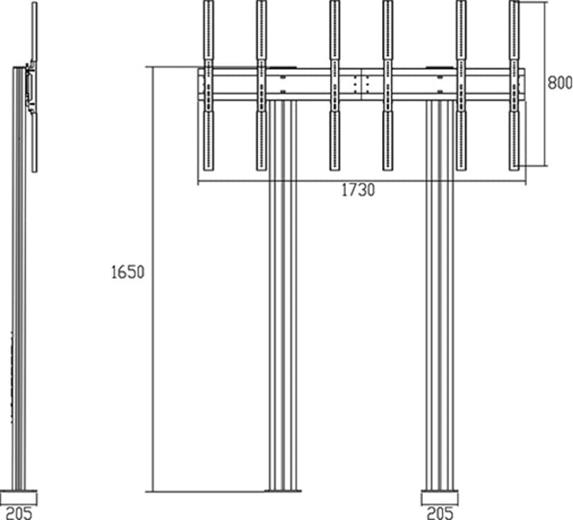 Multibrackets m Public Vid Wall Std Port 3-Scr 40-55'' Black