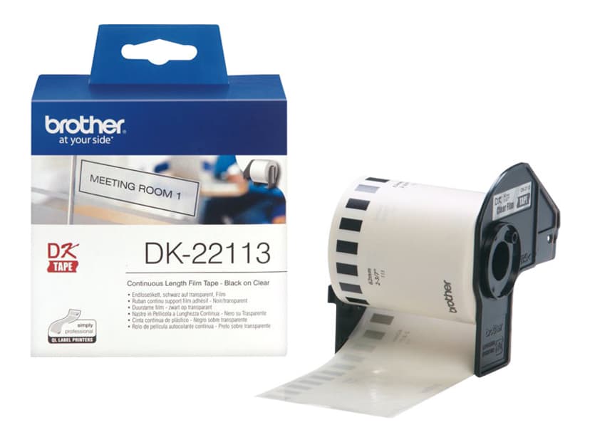 Brother Tape Plast 62mm x 15.24m Svart/Transparent