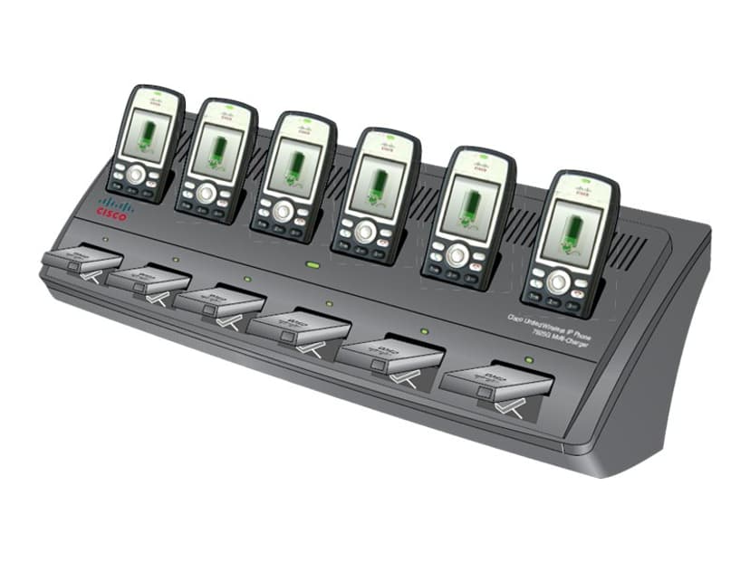 Cisco Multi-Charger telefonladestativ + batterilader + strømadapter