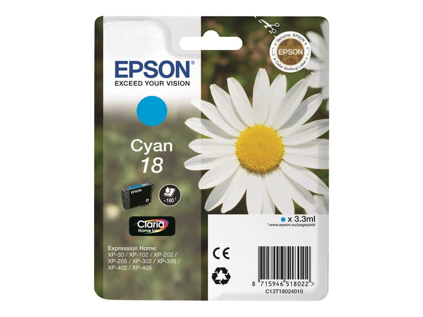 Epson Muste Syaani T1802 - XP-302