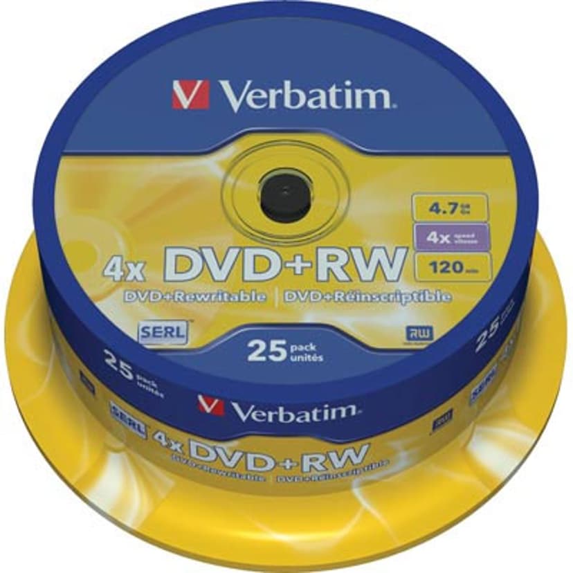 Verbatim DVD+RW x 25 DVD+RW 4.7GB 25pc(s)