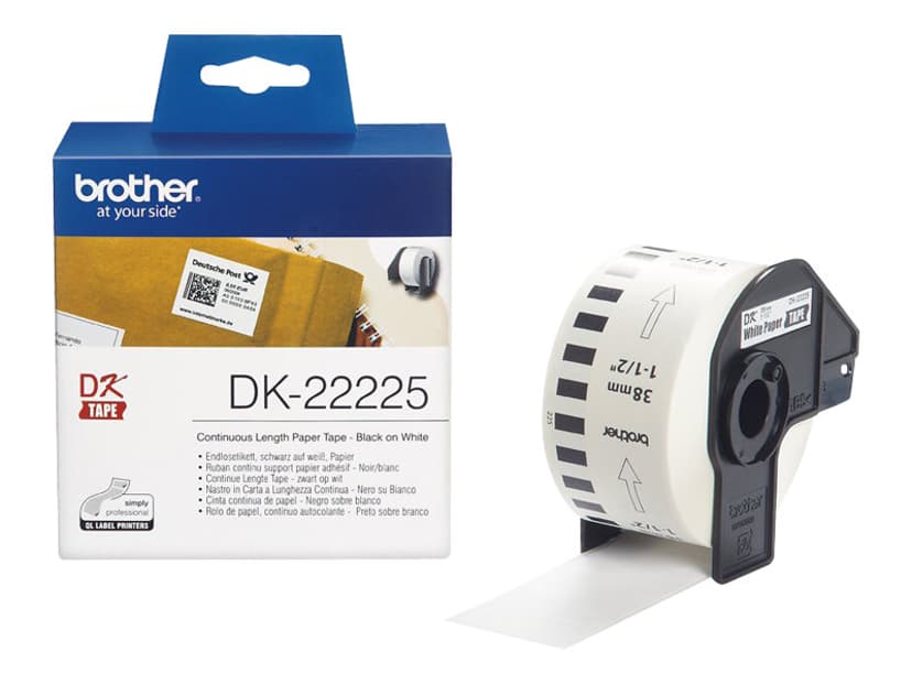 Brother Tape Papper 38mm x 30.5m Svart/Vit