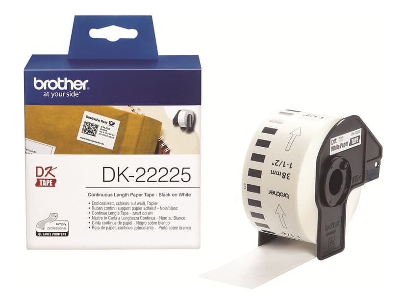 Brother Tape Papper 38mm x 30.5m Svart/Vit