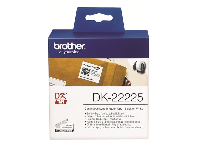 Brother Tape Papper 38mm x 30.5m Svart/Vit