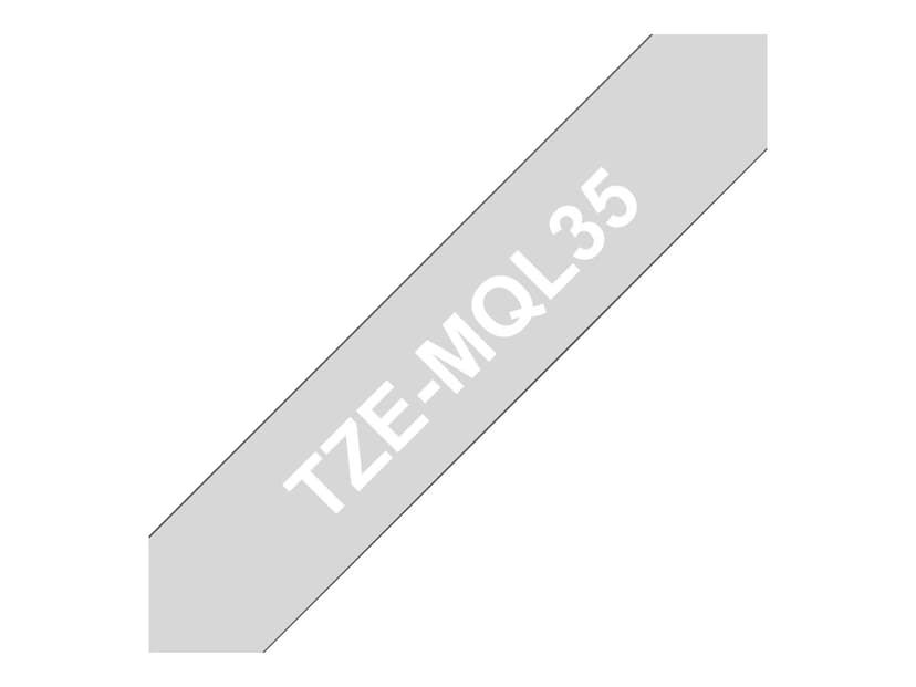 Brother Tape 12mm TZe-MQL35 Vit/Ljus Grå