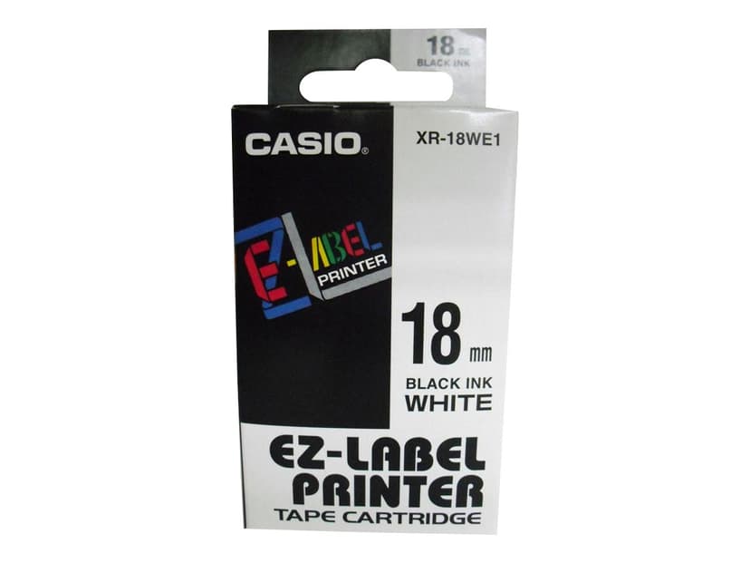 Casio Tape XR-12WES 12mm Sort/Hvid