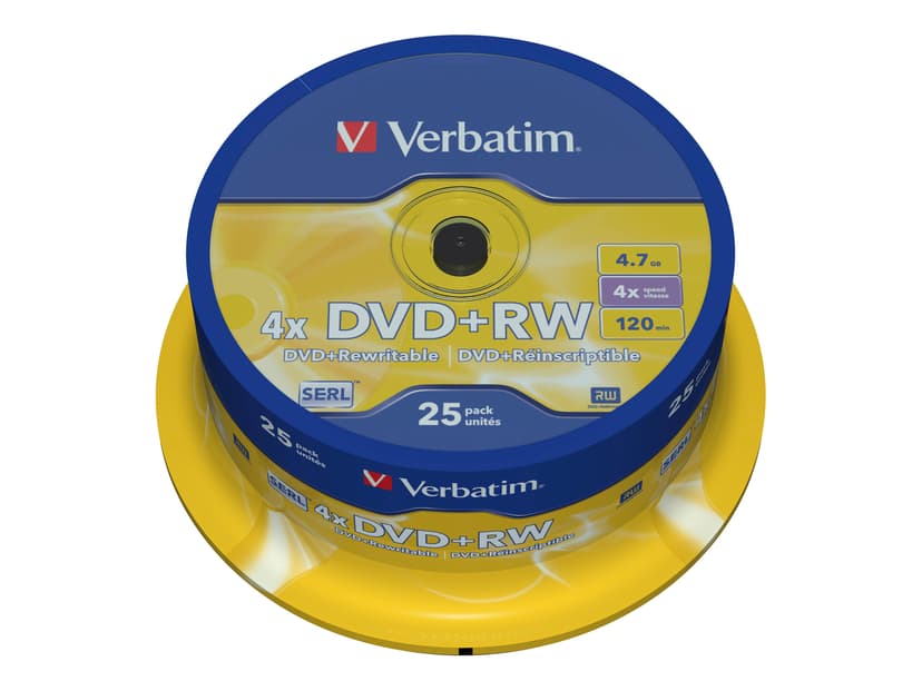 Verbatim DVD+RW x 25 DVD+RW 4.7GB 25pc(s)