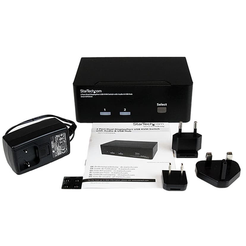 Startech 2 Port Dual DisplayPort USB KVM Switch w/ Audio & USB Hub