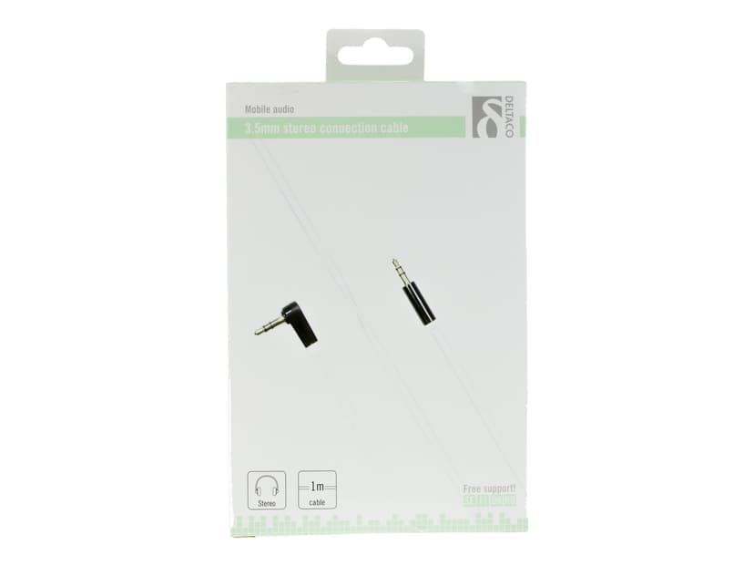 Deltaco AUDIO 3.5MM MALE - 3.5MM MALE ANGLED 1m 3.5mm 3,5mm