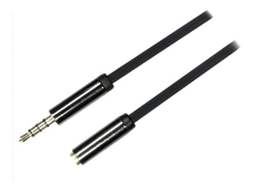 Deltaco AUDIO 3.5MM FEMALE - 3.5MM MALE 4-PIN 0.5m 3,5mm 3,5mm
