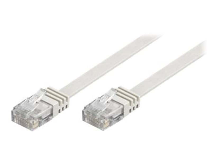 Deltaco TP-61V-FL RJ-45 Cat 6 1m Vit