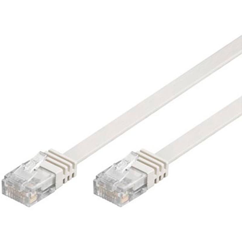 Deltaco Flat Patch-kabel RJ-45 Cat 6 3m Vit