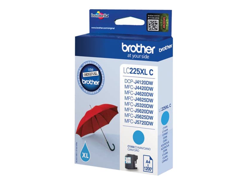 Brother Inkt Cyaan LC225XLC, 1,2K
