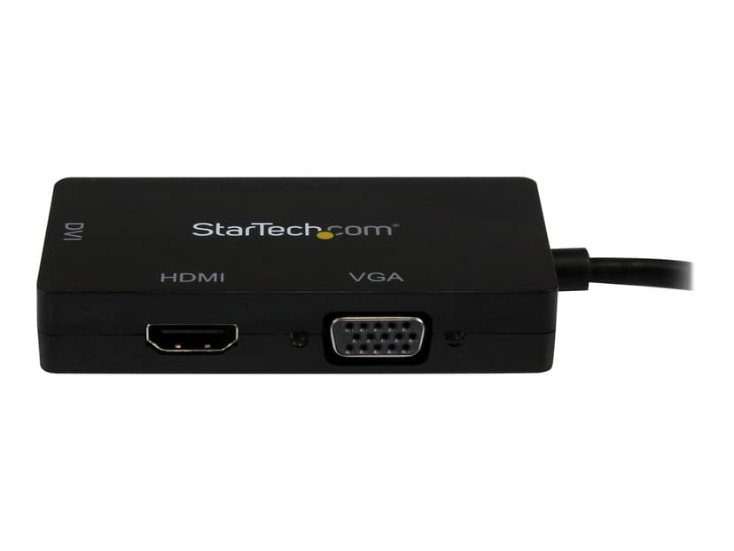 Startech Mini DisplayPort to VGA / DVI / HDMI Adapter videomuunnin 0.15m Mini DisplayPort DVI-D + VGA (D-Sub) + HDMI Musta