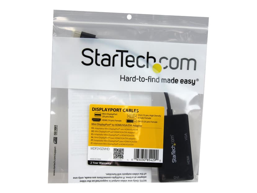 Startech Adapter 0.15m Mini DisplayPort DVI-D, VGA, HDMI Svart