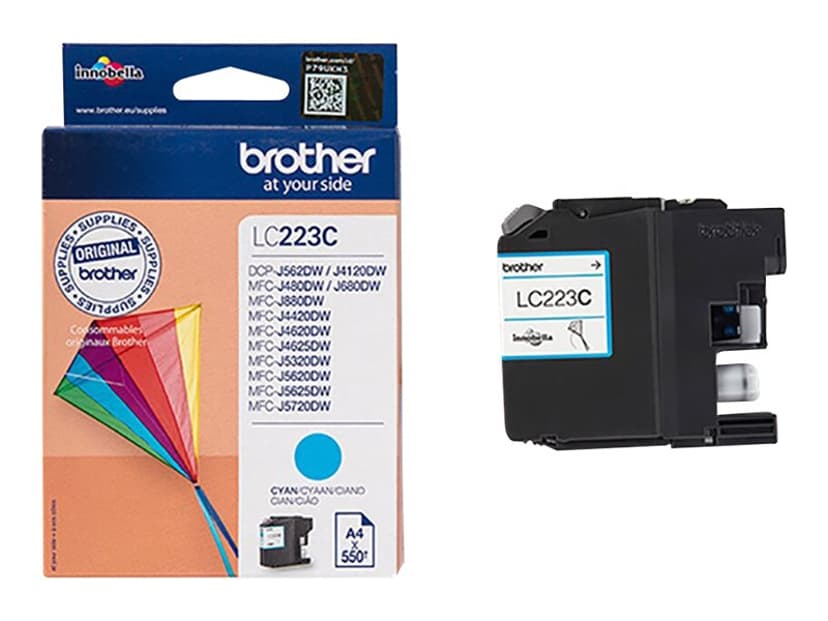 Brother Bläck Cyan LC223C, 550-SHEETS