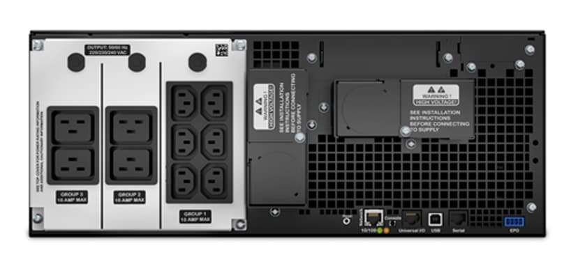 APC Smart-UPS On-Line SRT6KRMXLI - 6kW/VA, 6x C13 + 4x C19 + hardwire 1 fase uitgang, rackmountable, Embedded NMC