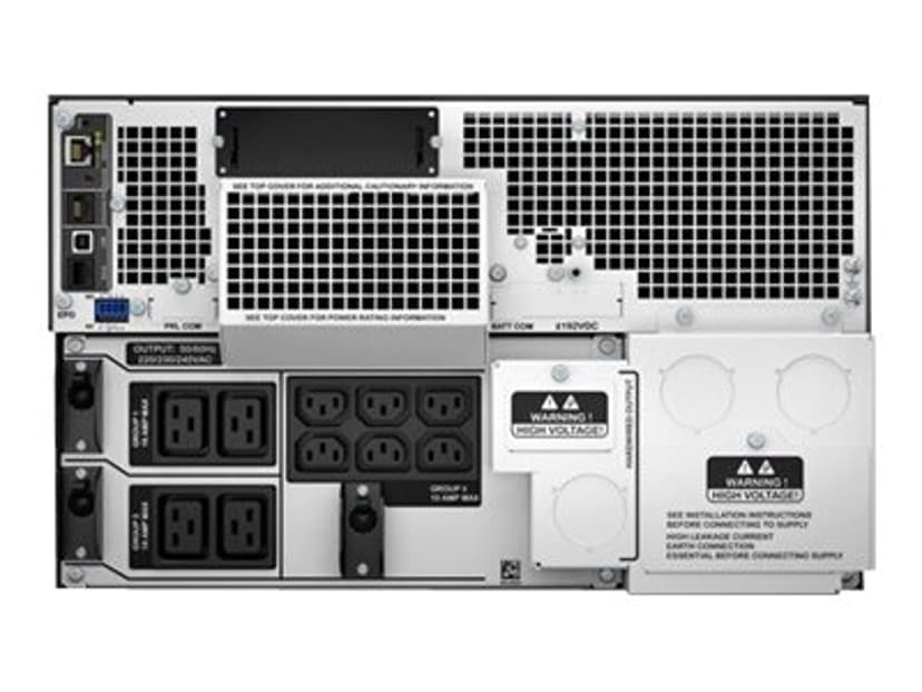 APC Smart-UPS On-Line SRT10KRMXLI - 10kW/VA, 6x C13 + 4x C19 + hardwire 1 fase uitgang, rackmountable, Embedded NMC