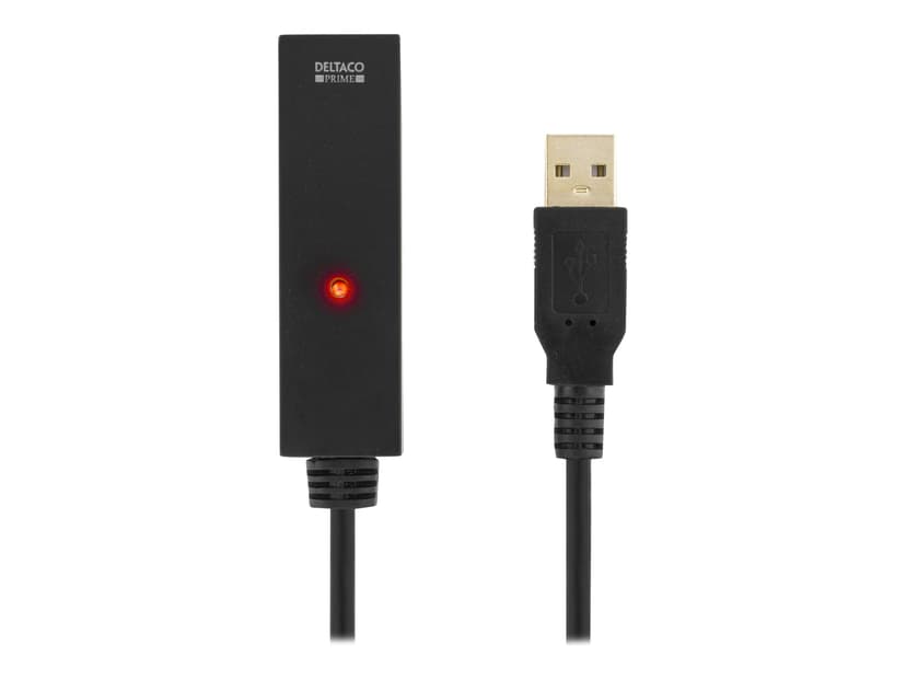 Deltaco Prime USB-Ex10m 10m USB A USB B Svart