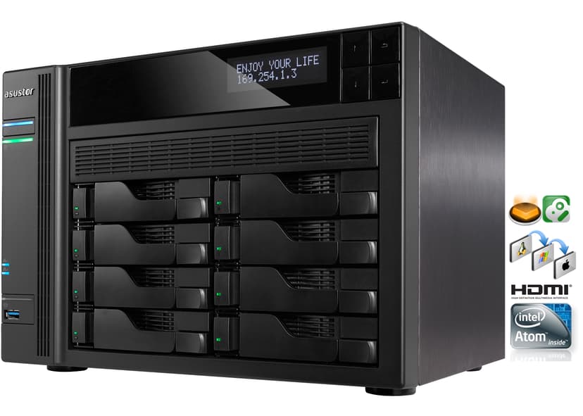 Asustor As-608T 8-Bay HDMI 2X Gigabit LAN #Demo