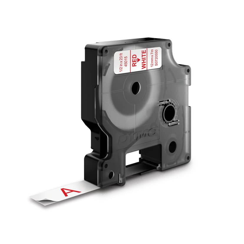 Dymo Tape D1 12mm Punainen/Läpinäkyvä