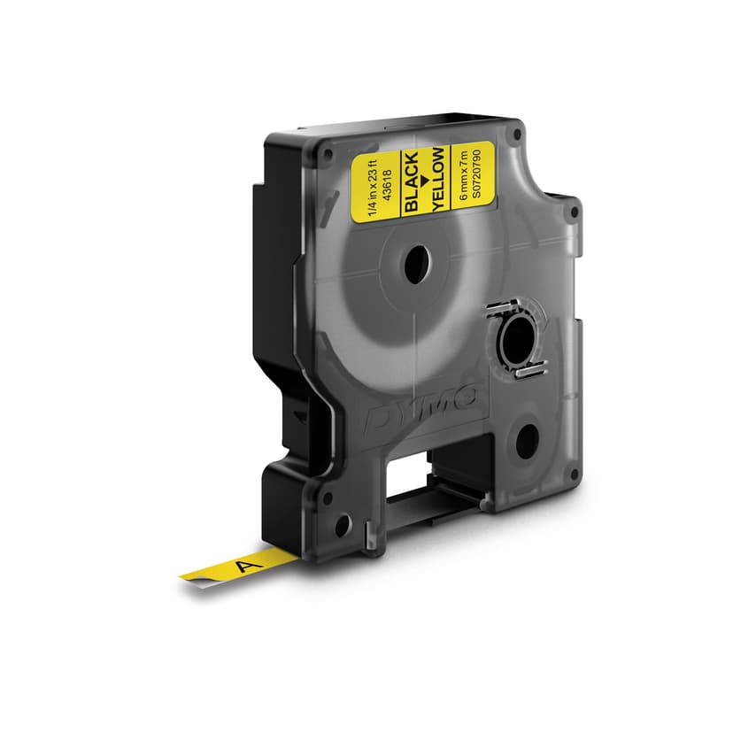 Dymo Tape D1 6mm Musta/Keltainen
