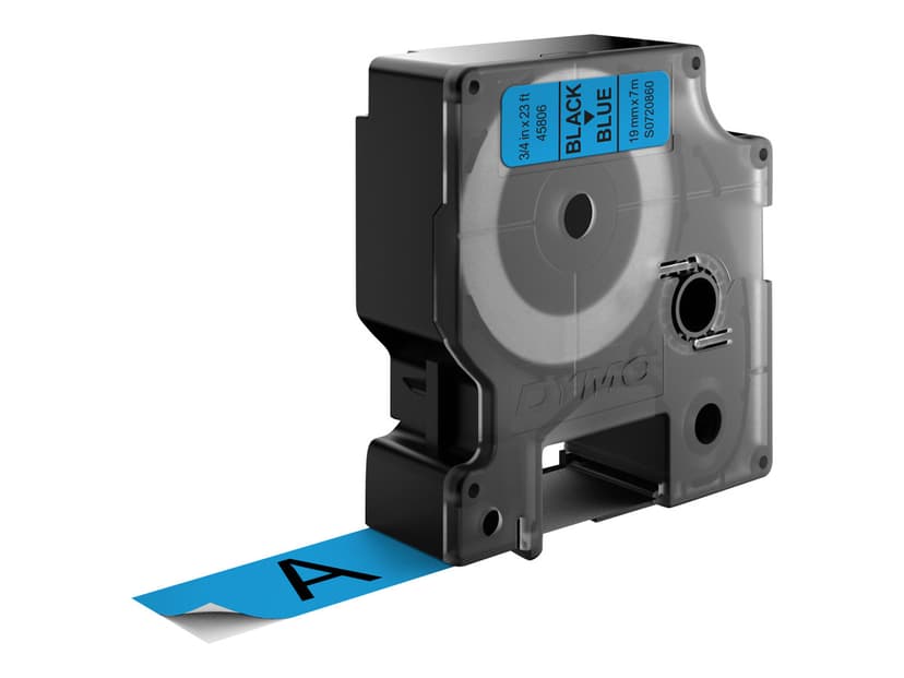 Dymo Tape D1 19mm Zwart/Blauw