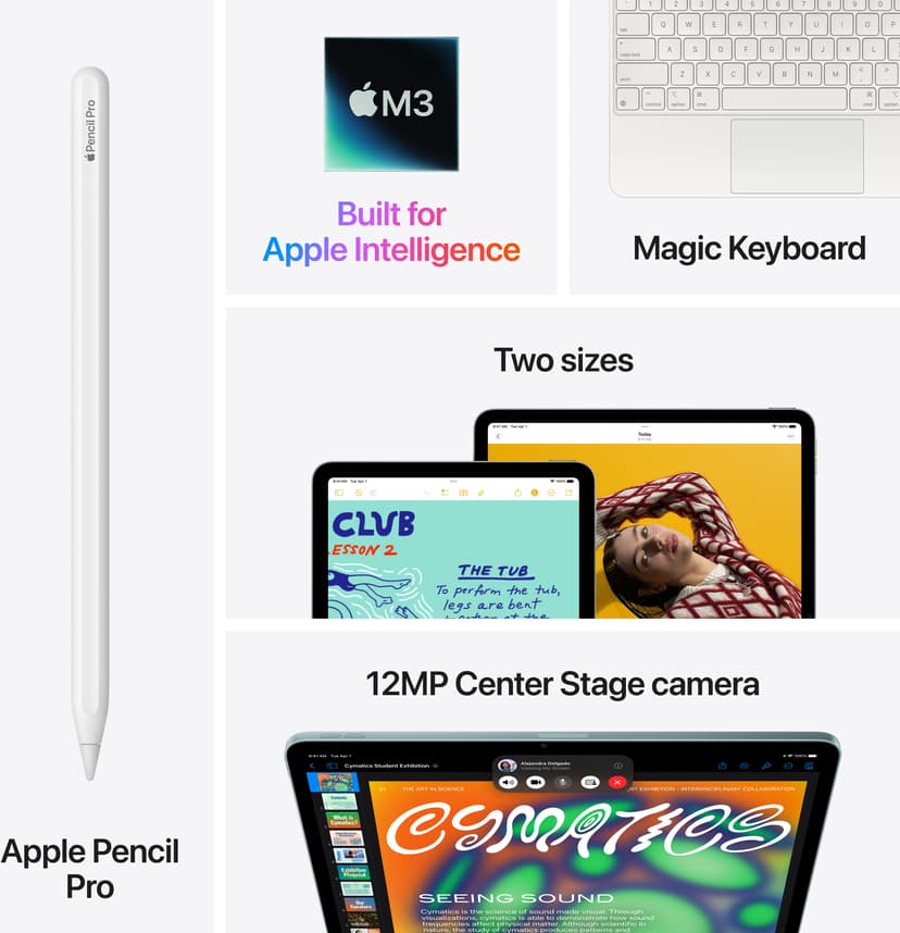 Apple iPad Air (2025) Wi-Fi + Cellular 8GB 11" Apple M3 128GB Grå