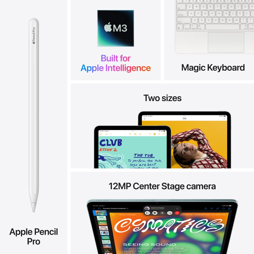 Apple iPad Air (2025) Wi-Fi 8GB 11" Apple M3 128GB Grå