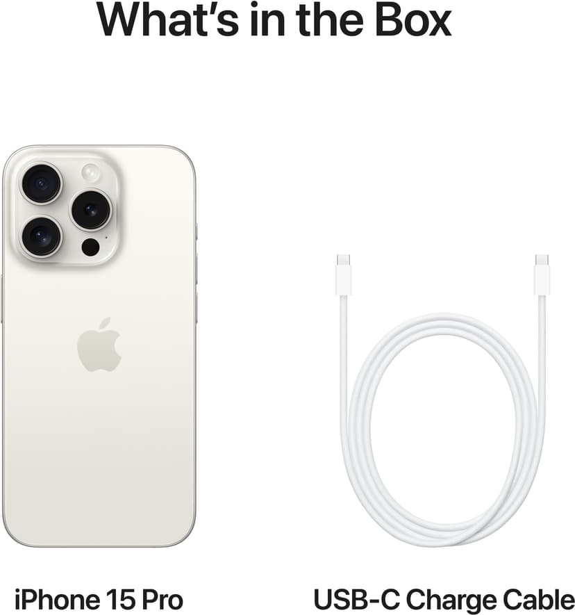 Apple iPhone 15 Pro 128GB Titanium, Wit