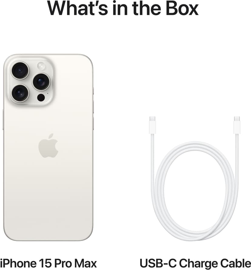 Apple iPhone 15 Pro Max 512GB Hvit, Titan