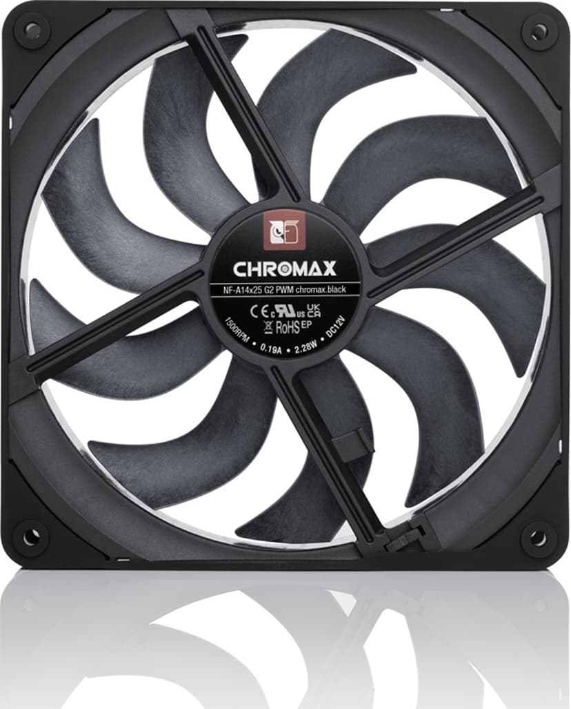 Noctua NF-A14X25 G2 PWM 140MM Chromax Ventilator Sort