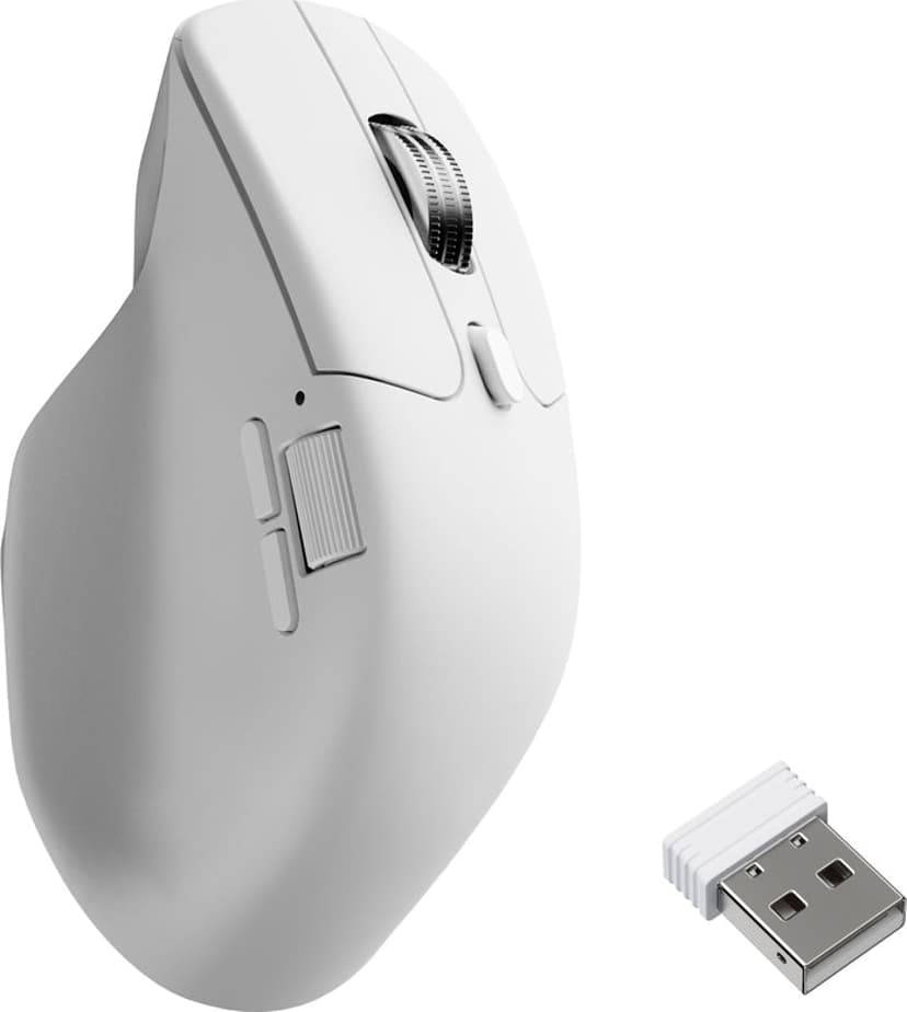 Keychron M6 8K Silent RF Wireless + Bluetooth + USB-C Mus Hvid