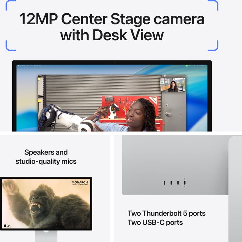 Apple Studio Display - Standard glass - Tilt- and height-adjustable stand 27" 5120 × 2880pixels 16:9 60Hz