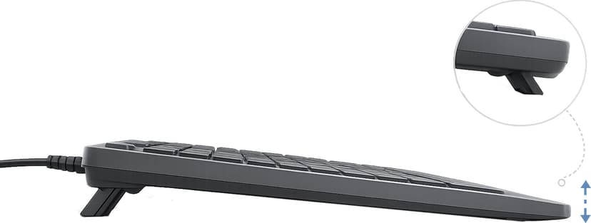 Voxicon Kablet Tastatur 320W – Fuld størrelse, Støjsvagt og Ergonomisk Ledningsført Nordisk