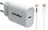Cirafon Wall Charger 20W USB C/A + Cm To Lightning Cable 1m Wit