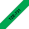 Brother Tape 12mm TZe-731 Svart/Grønn 