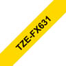 Brother Tape 12mm TZe-FX631 Zwart/Geel Flexibel 
