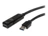 Startech 16.4ft Active USB 3.0 Extension Cable with AC Power Adapter 5m USB-A USB-A Sort