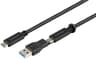 Prokord CABLE USB 3.1 TYPE C MALE-MALE 1.0M BLACK GEN2 100W + 1m USB-C USB-C Svart