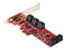 Startech StarTech.com SATA PCIe Kaart, 10 Port PCIe SATA Uitbreidingskaart, 6Gbps, Low/Full Profile, Stacked SATA Connectors, ASM1062 Non-Raid, PCI Express naar SATA Converter/Adapter 