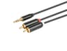 Prokord Ljudkabel 2m 3,5mm 2 x RCA