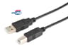 Prokord Cable USB 2.0 Type A-B Male-Male 2m Black 2m USB-A USB-B Sort