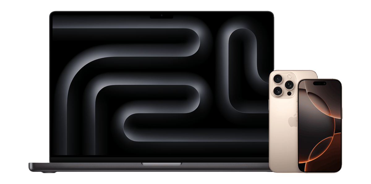 mac book and iphone side by side