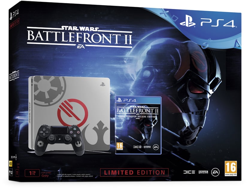 Sony PlayStation 4 Slim - Star Wars Edition 1,000GB Sølv | Dustin.dk