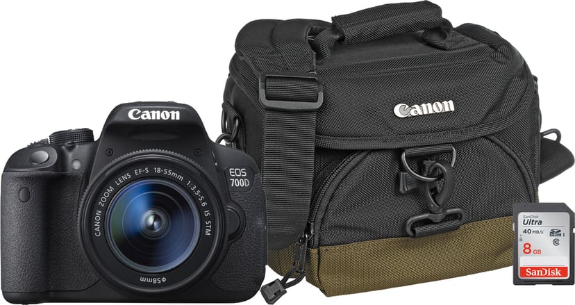 Canon EOS 700D + EF-S 18-55/3.5-5.6 IS STM + 8GB + Taske Dustinhome.dk