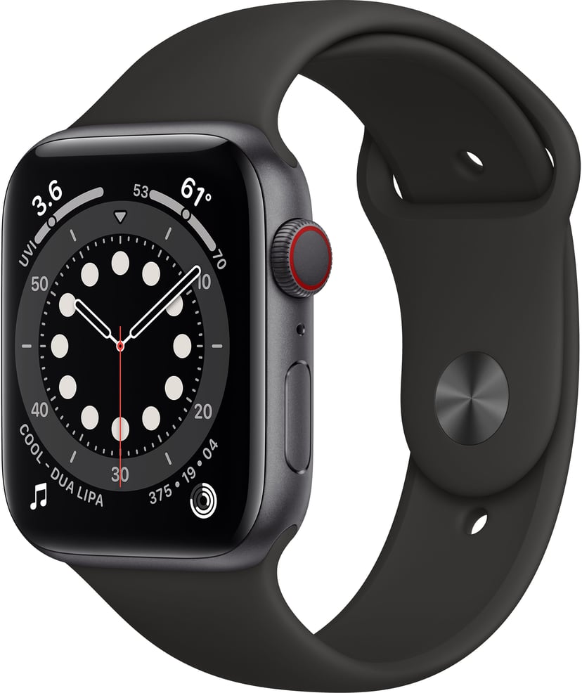apple watch se gps space grey aluminium case with black sport band
