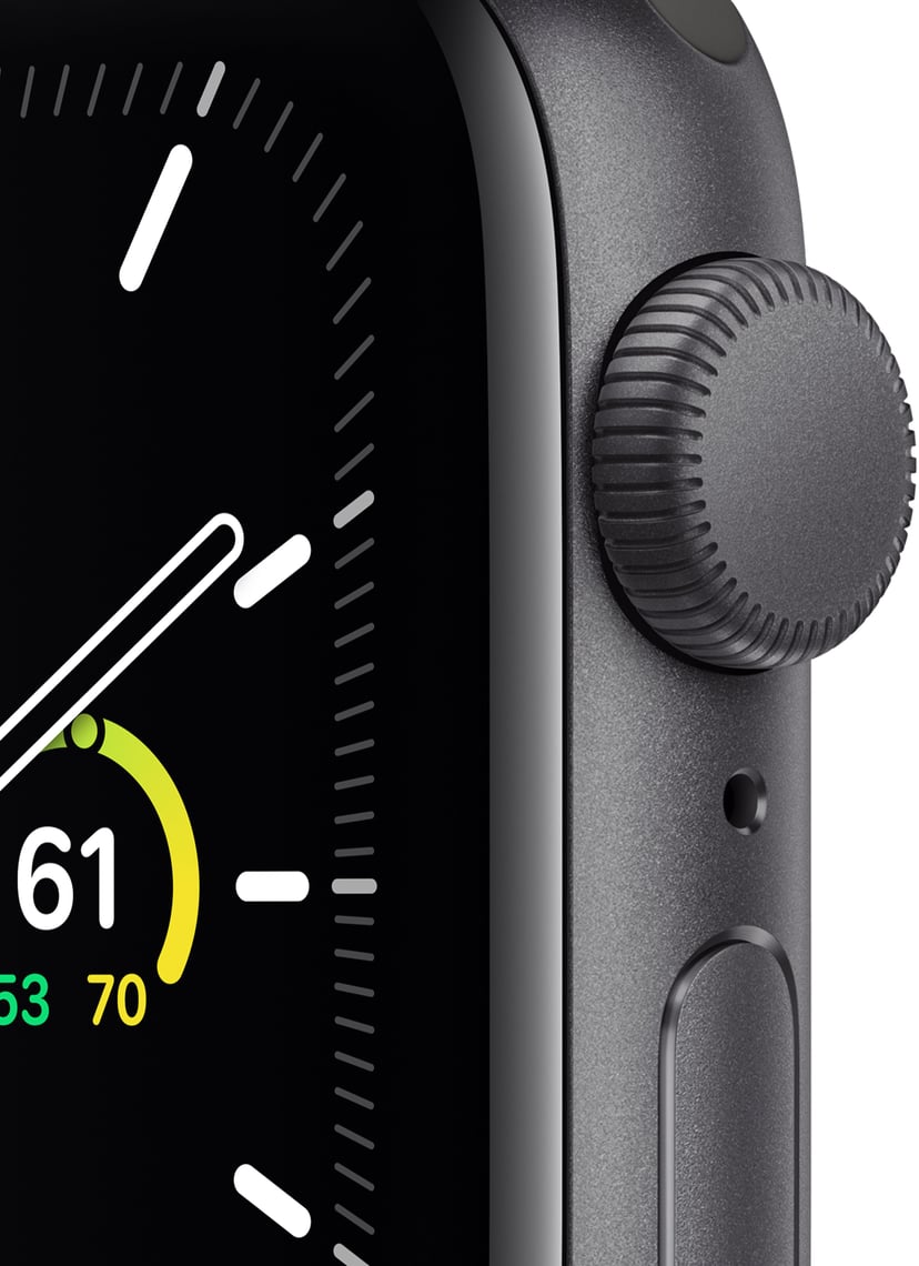 Apple Watch SE GPS, 40mm Space Gray Aluminium Case with Black Sport