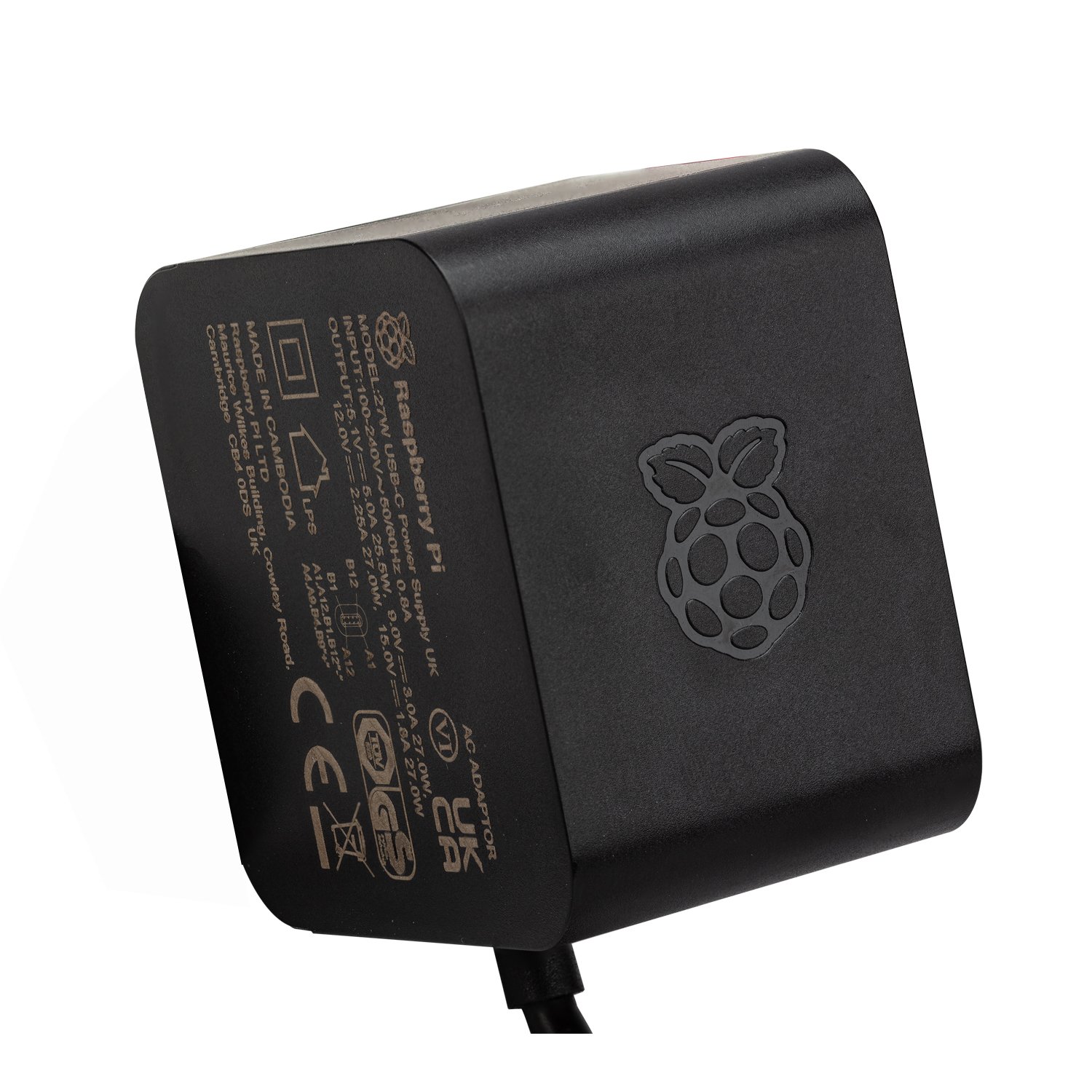 Raspberry Pi Strømadapter for Raspberry Pi 5 Model B 27 W Svart